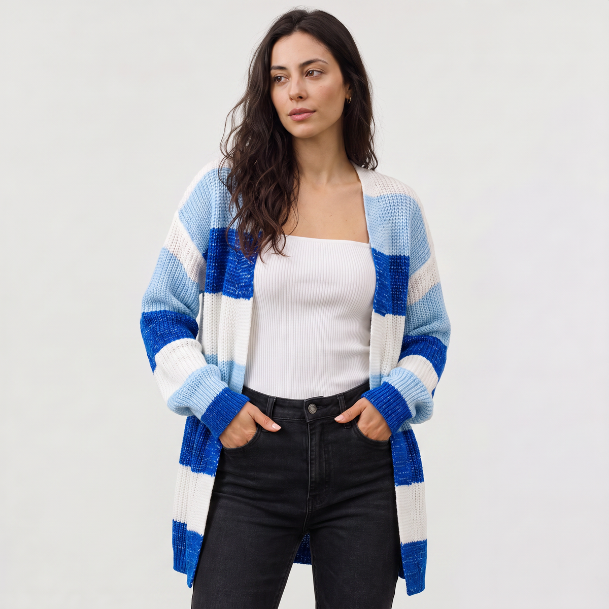 Women's Lightweight Open-Front Knit Cardigan