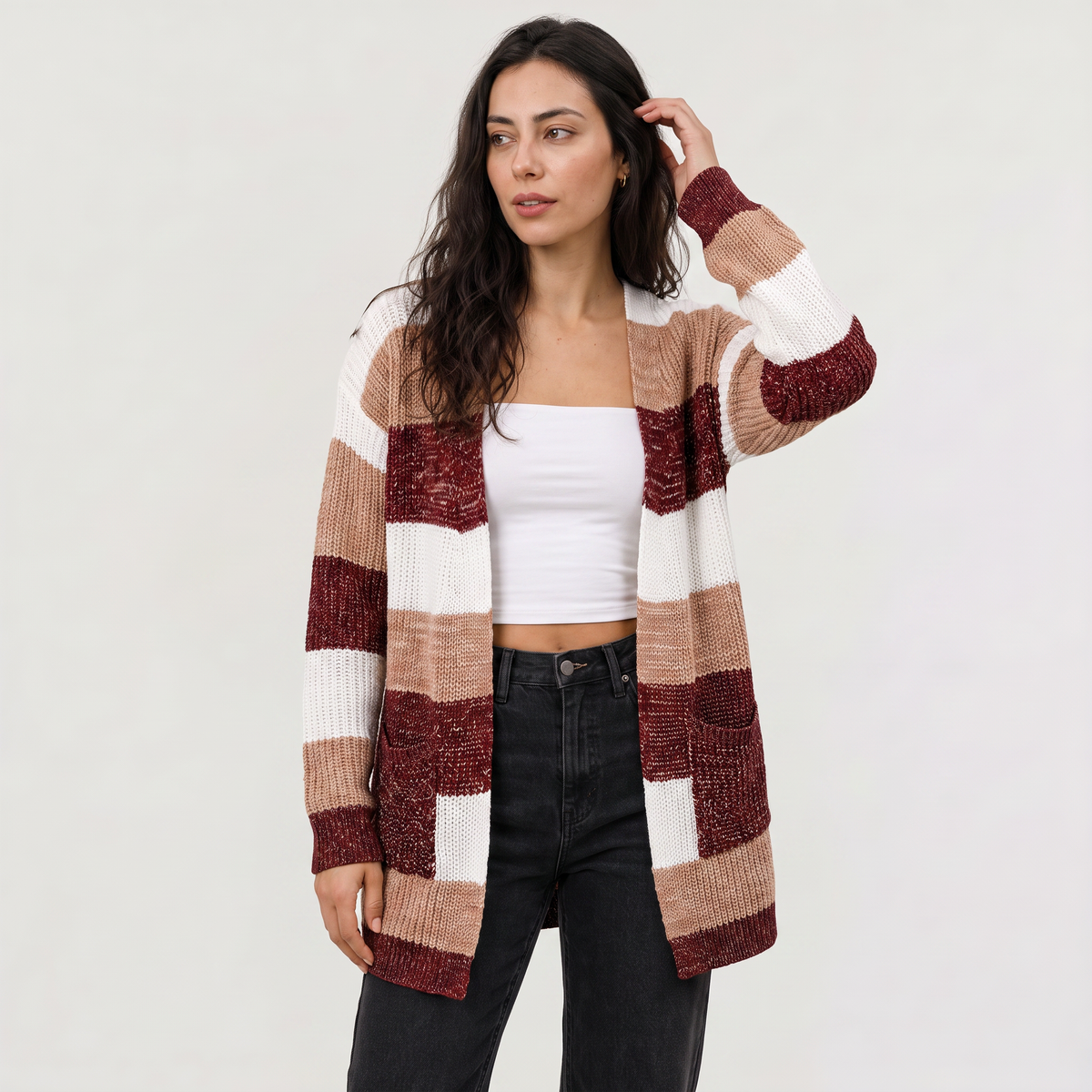 Women's Lightweight Open-Front Knit Cardigan