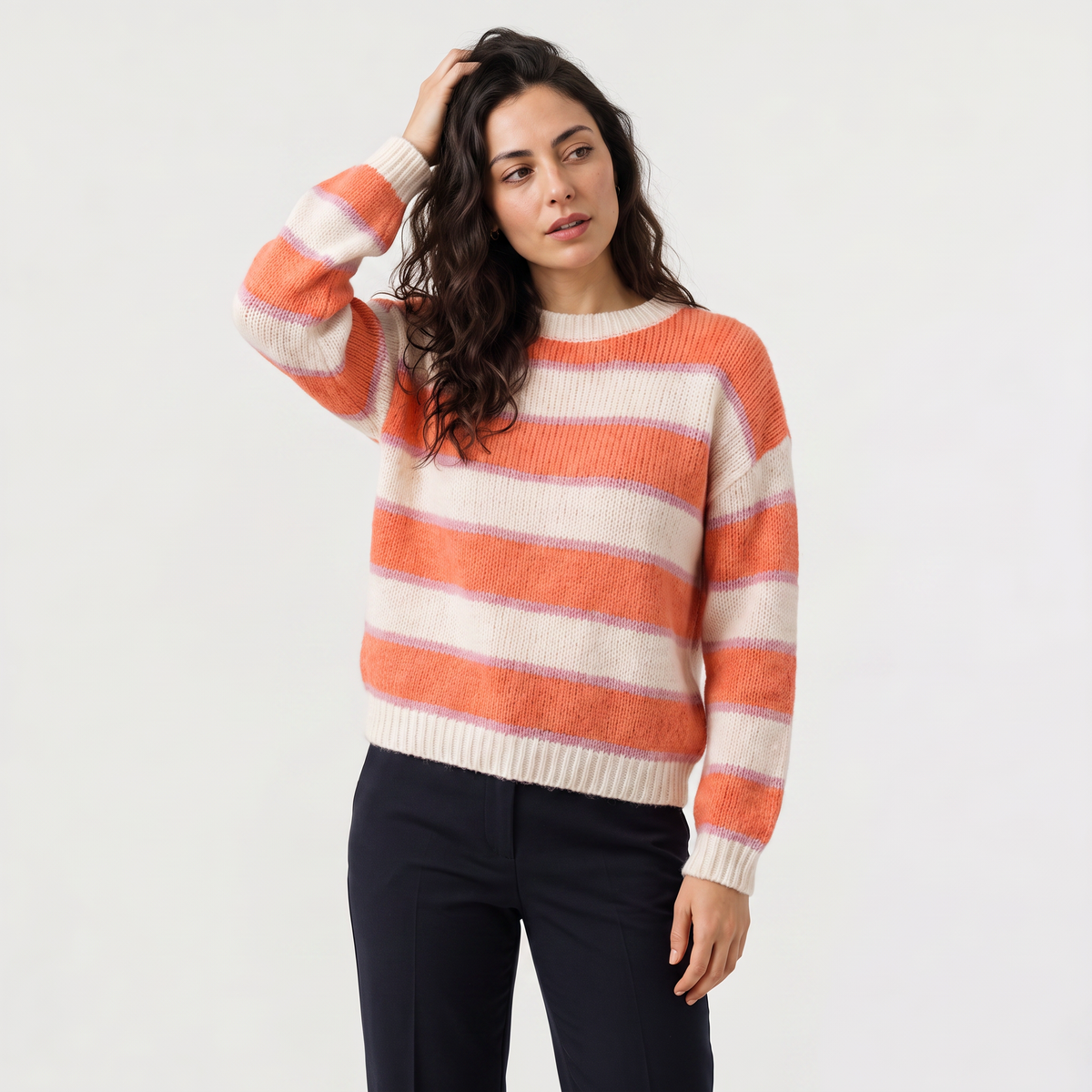 Women's Striped Knit Casual Jumper