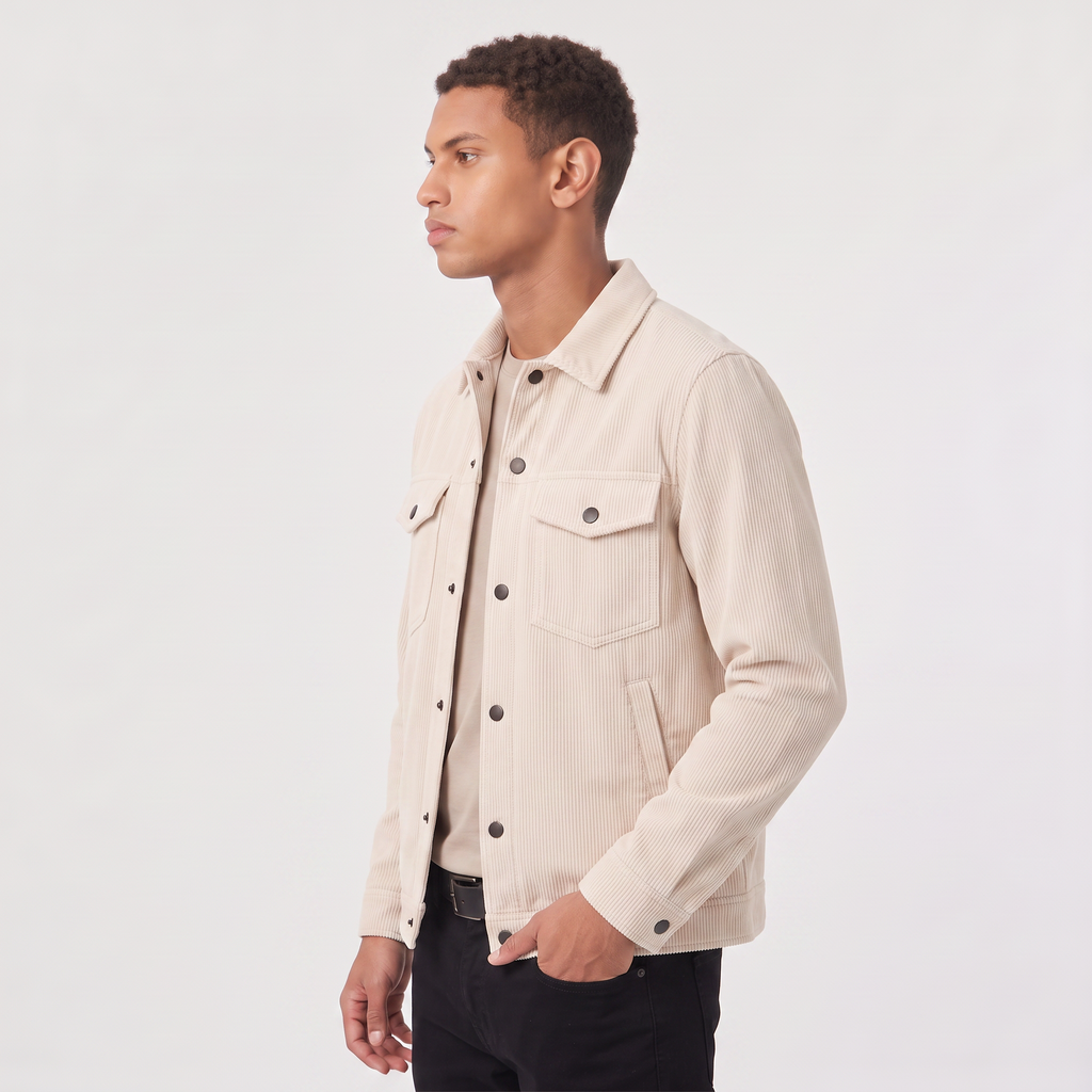 Men's Corduroy Snap-Button Overshirt Jacket