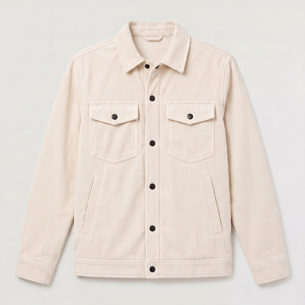 Men's Corduroy Snap-Button Overshirt Jacket