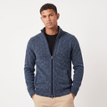 Men's Full-Zip Textured Knit Cardigan – Funnel Neck Jumper