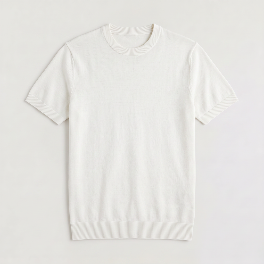 Men's Crew Neck Fine Knit Short Sleeve T-Shirt
