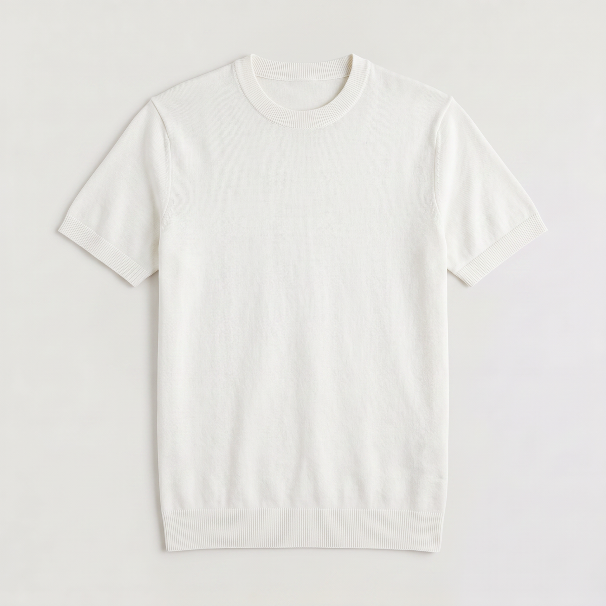 Men's Crew Neck Fine Knit Short Sleeve T-Shirt