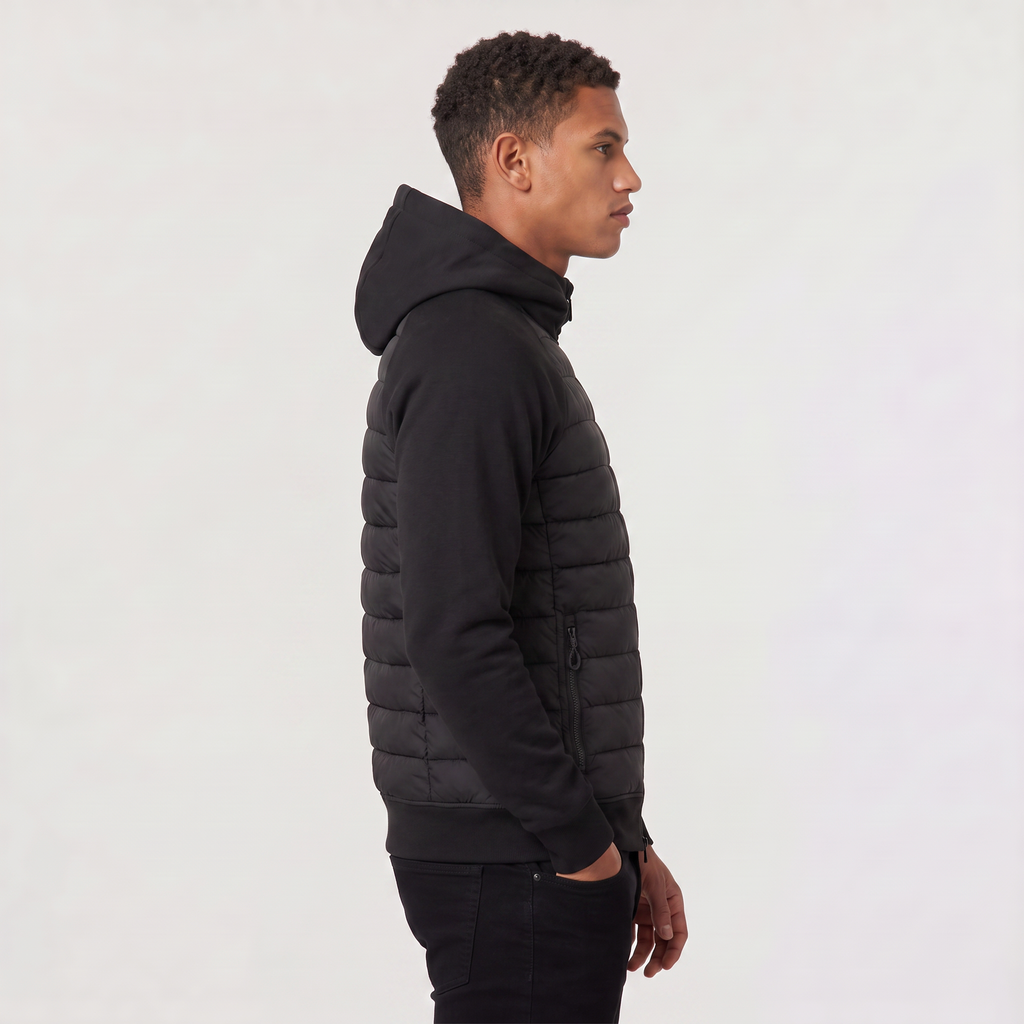Men's Hooded Hybrid Quilted Jacket