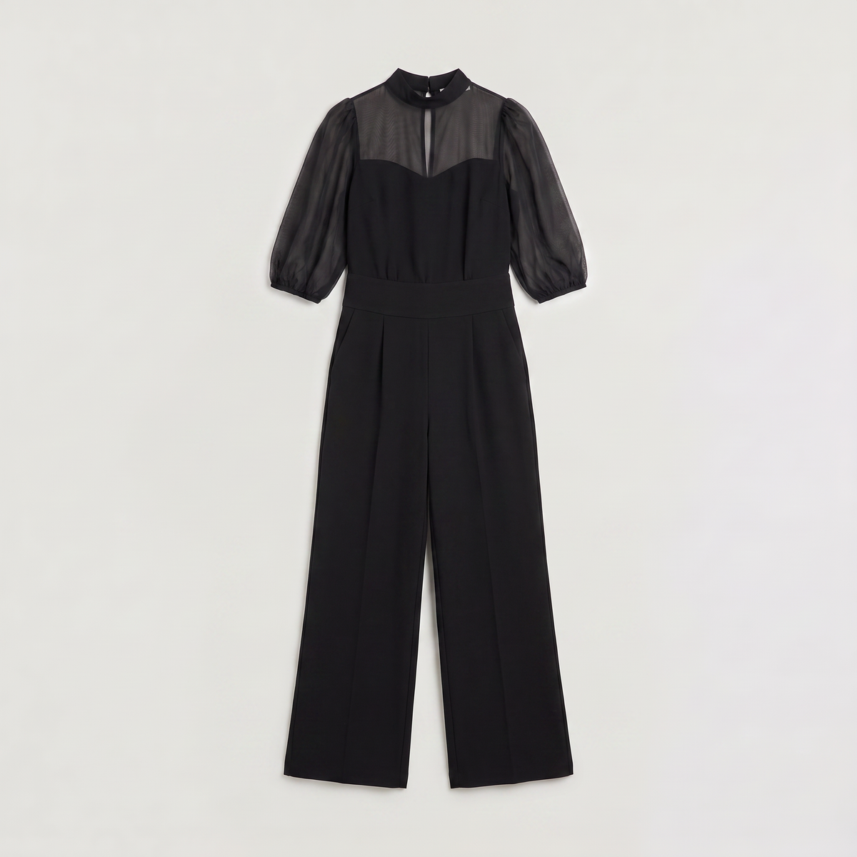 Women's Wide-Leg Puff Sleeve Jumpsuit