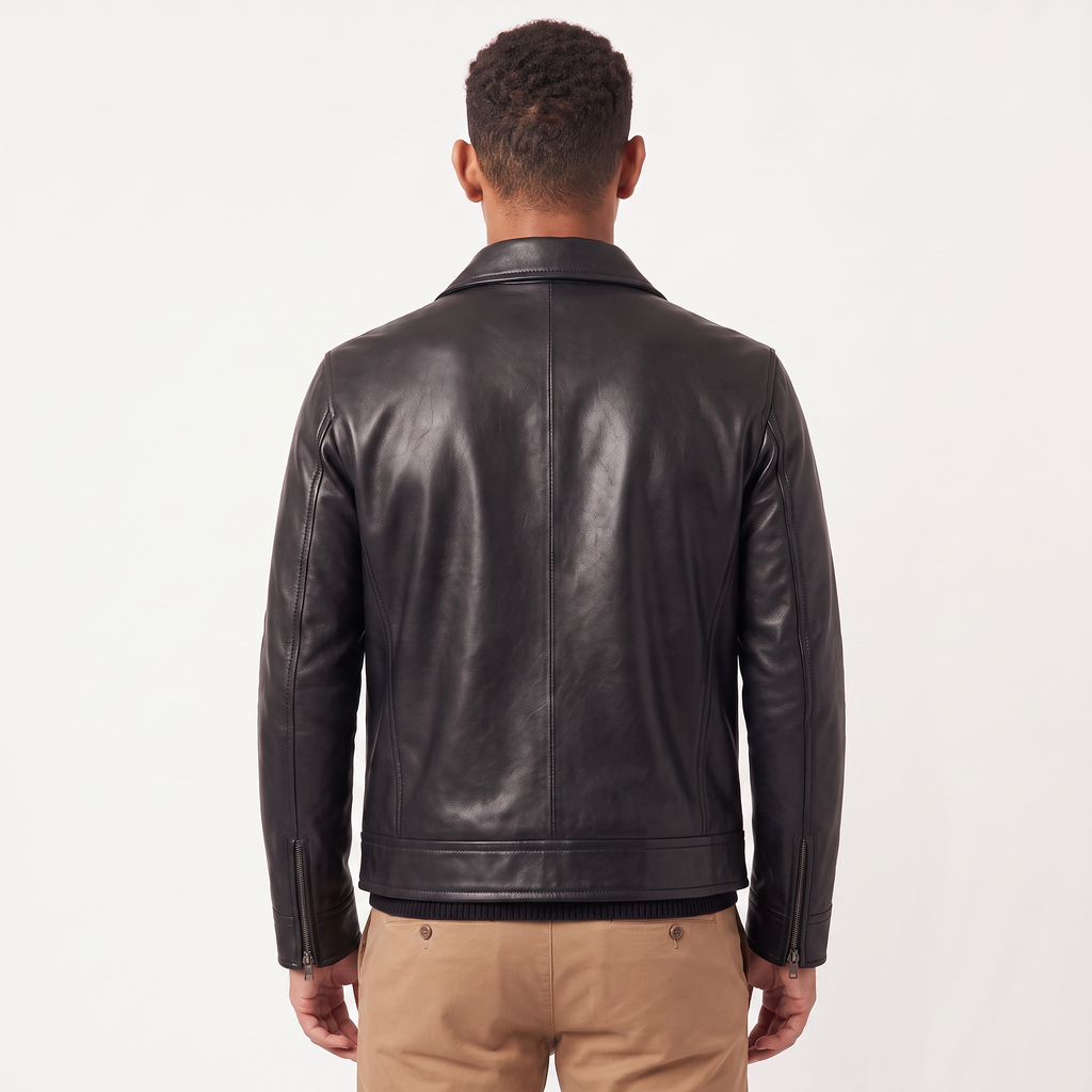 Men's Classic Leather-Look Zip Jacket – Regular Fit