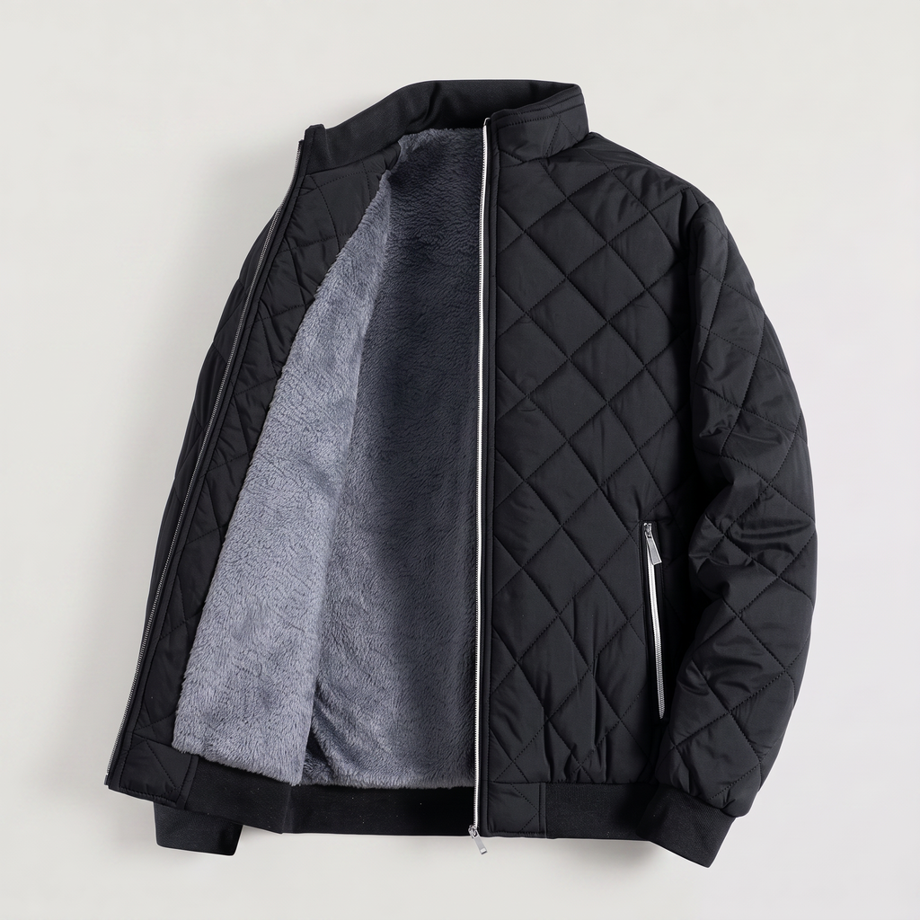 Men's Fleece-Lined Quilted Relaxed Fit Jacket
