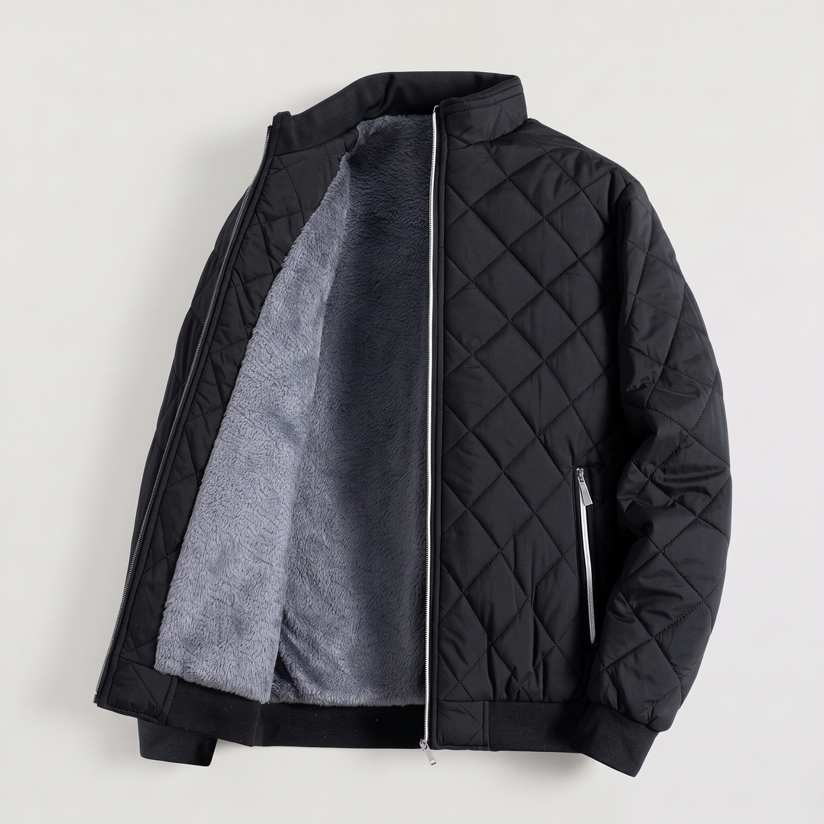 Men's Fleece-Lined Quilted Relaxed Fit Jacket