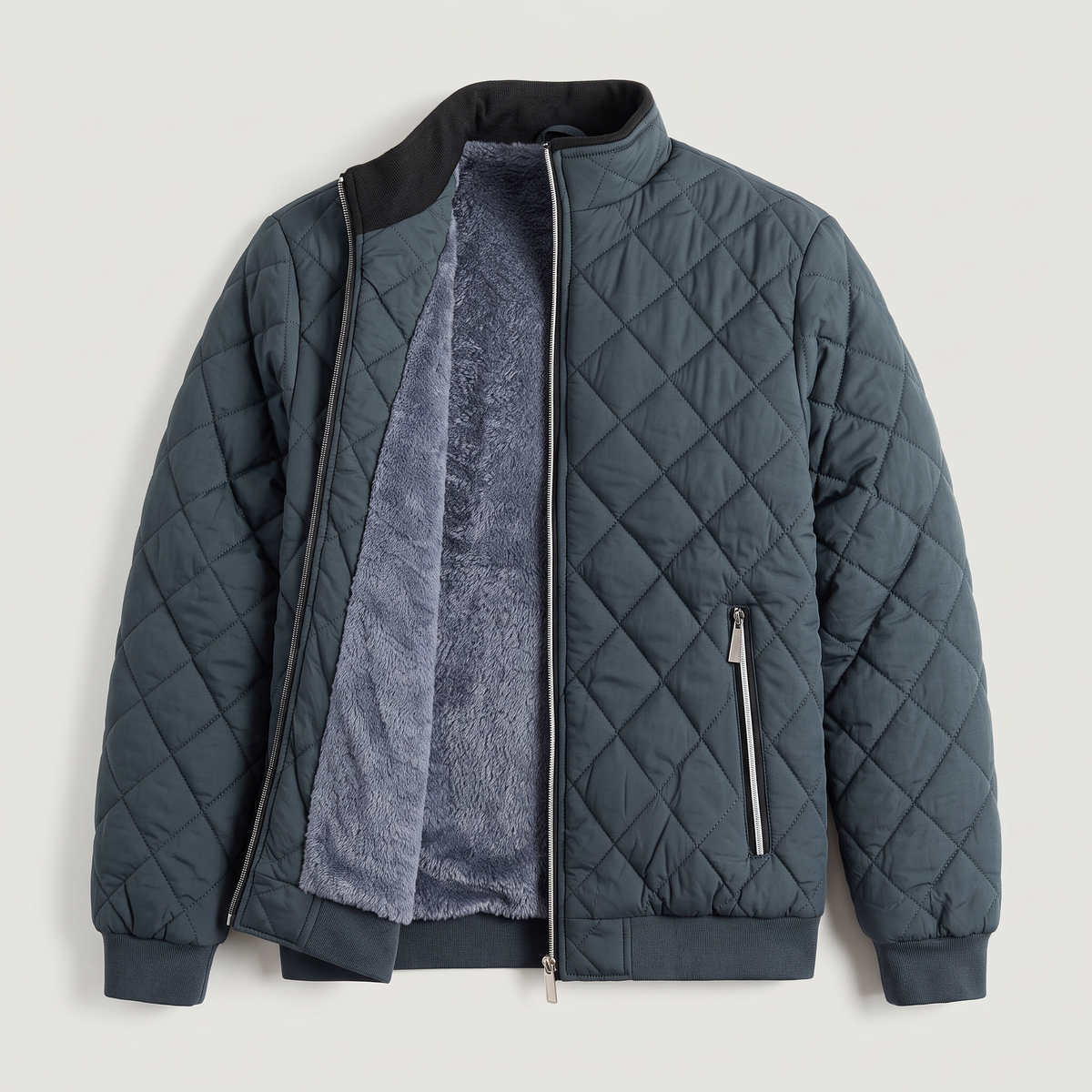 Men's Fleece-Lined Quilted Relaxed Fit Jacket