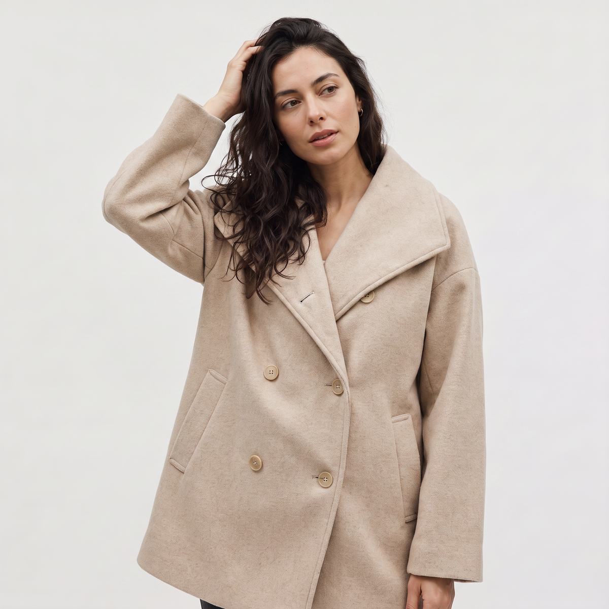 Women's Short Double-Breasted Oversized Jacket