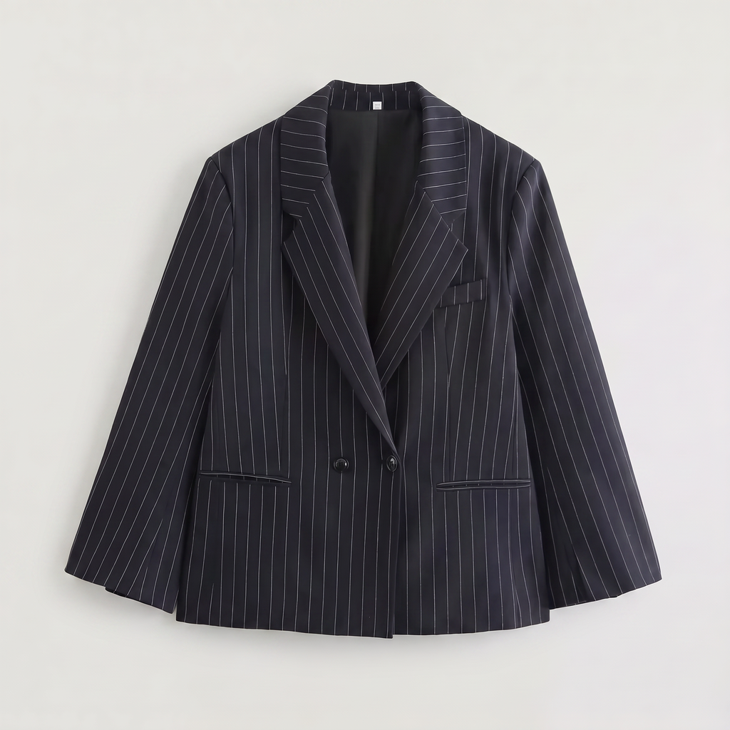 Women's Oversized Boxy Pinstripe Blazer