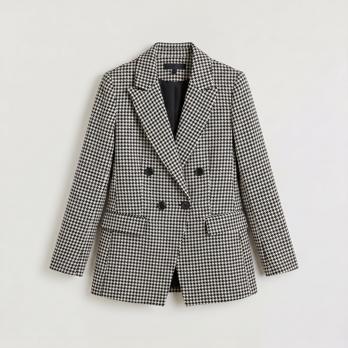 Women's Houndstooth Double-Breasted Blazer