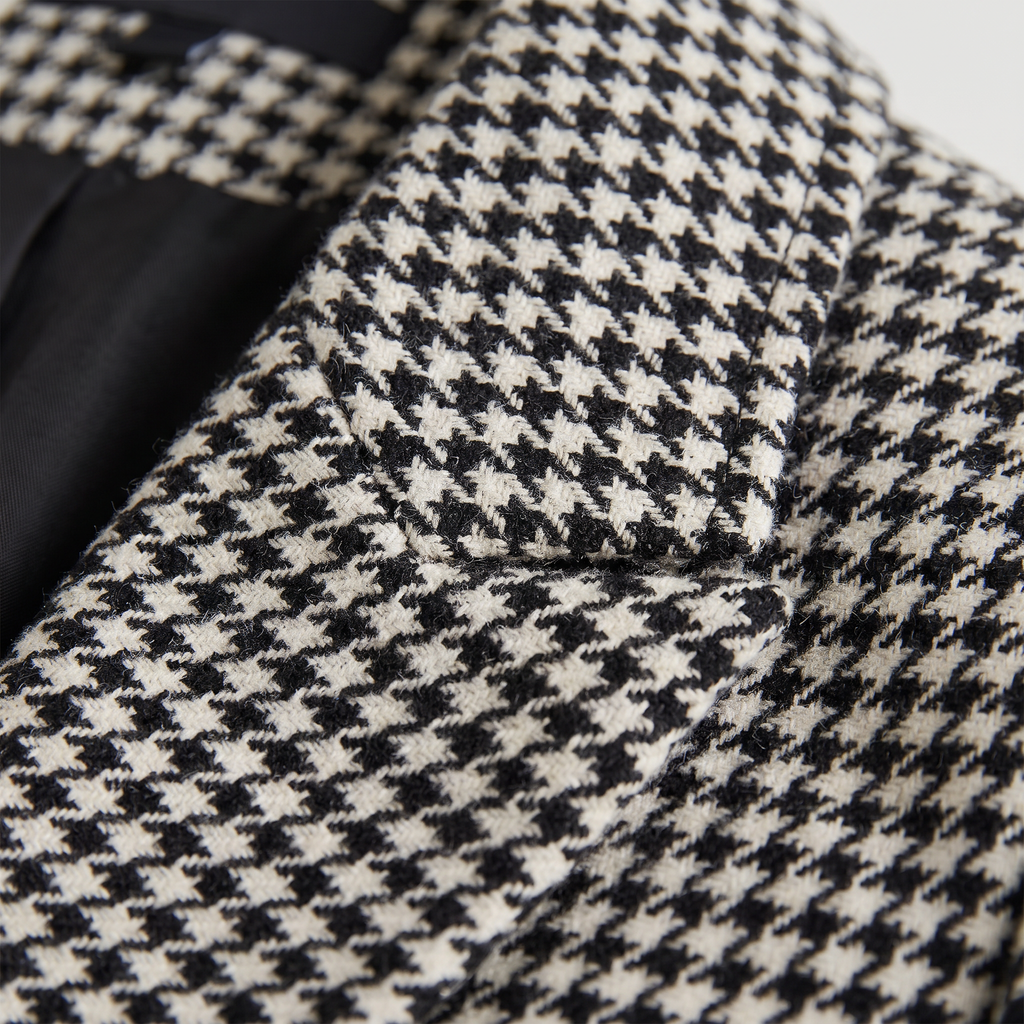 Women's Houndstooth Double-Breasted Blazer