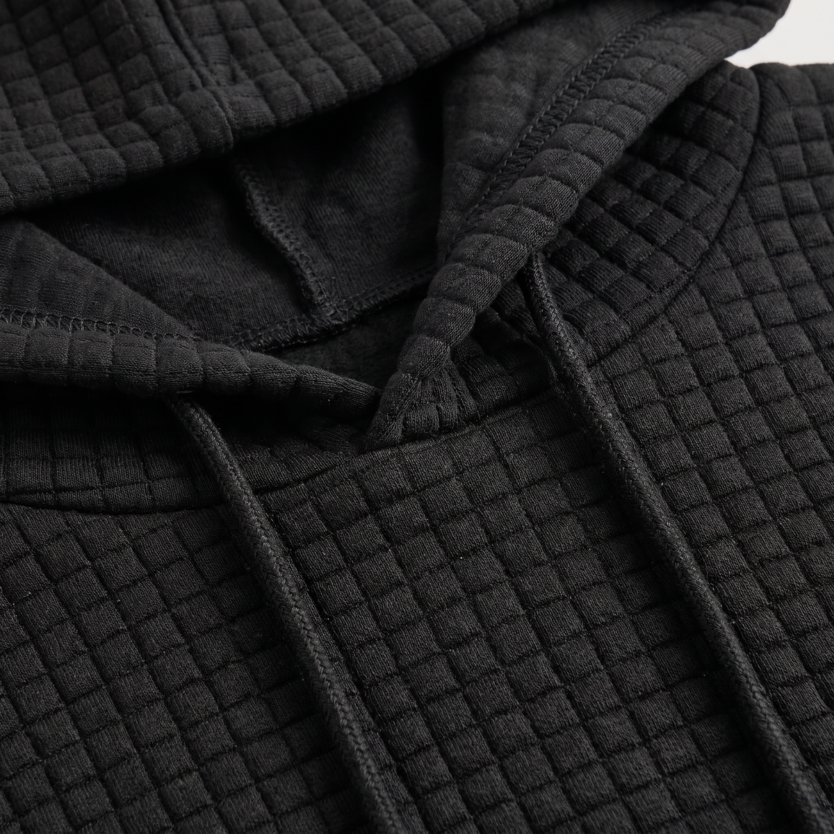 Women's Quilted Drawstring Hoodie - Kangaroo Pocket