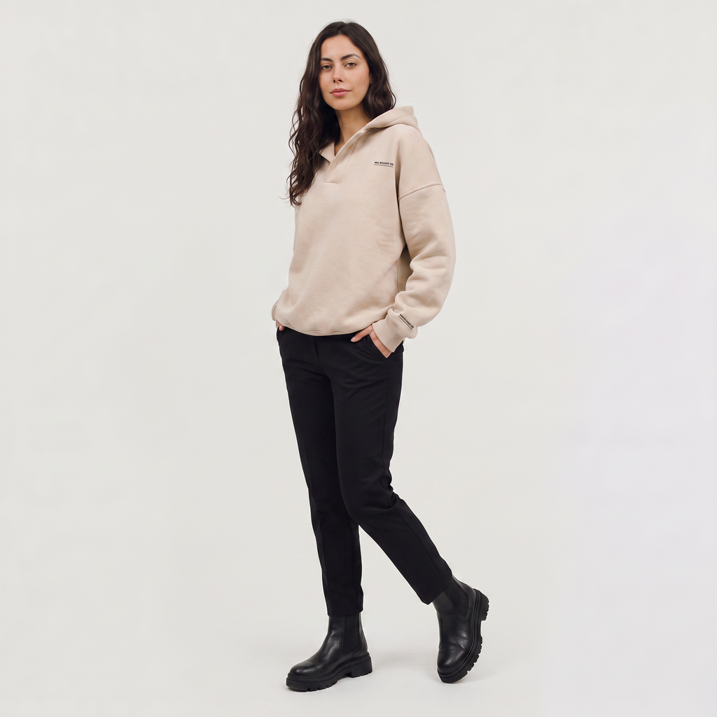 Women's Oversized V-Neck Jumper Hoodie