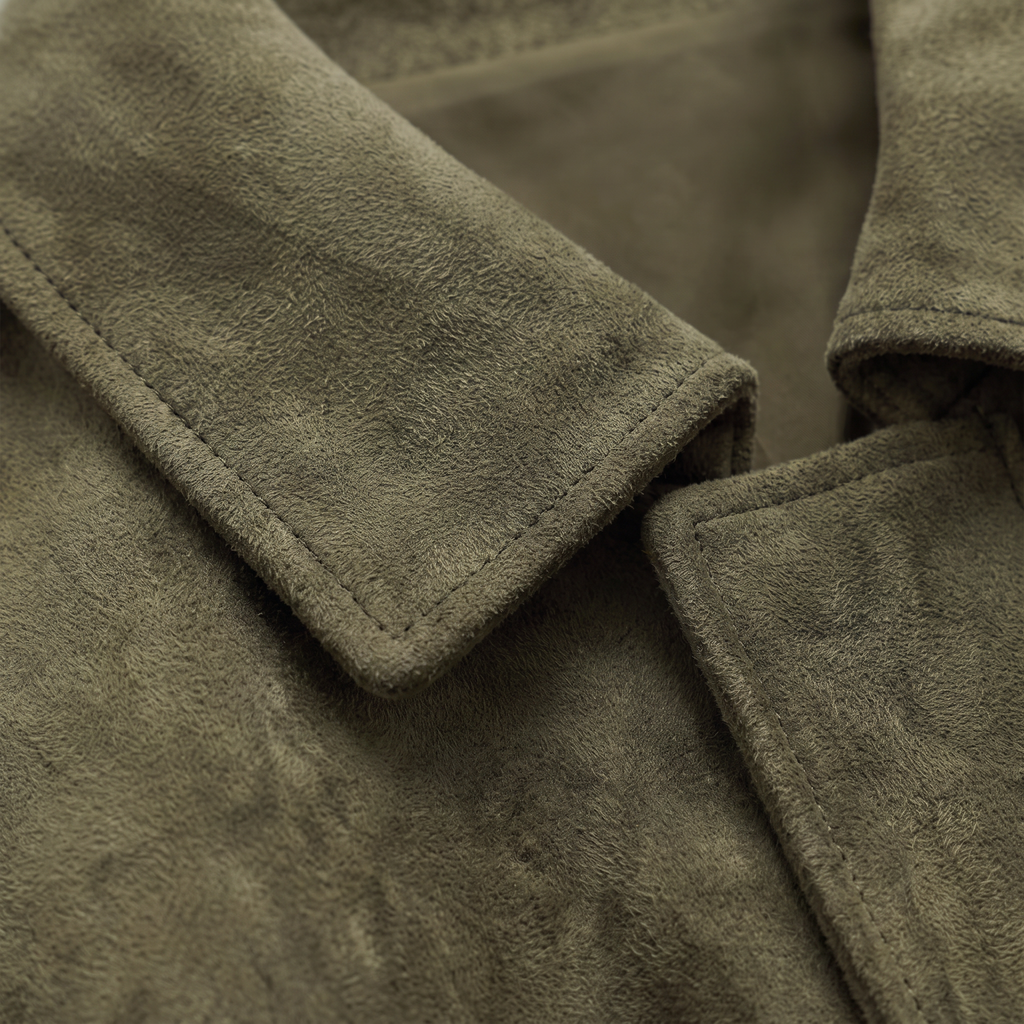 Women's Faux Suede Collared Bomber Jacket