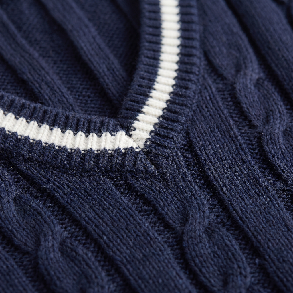 Women's V-Neck Cable Knit Jumper