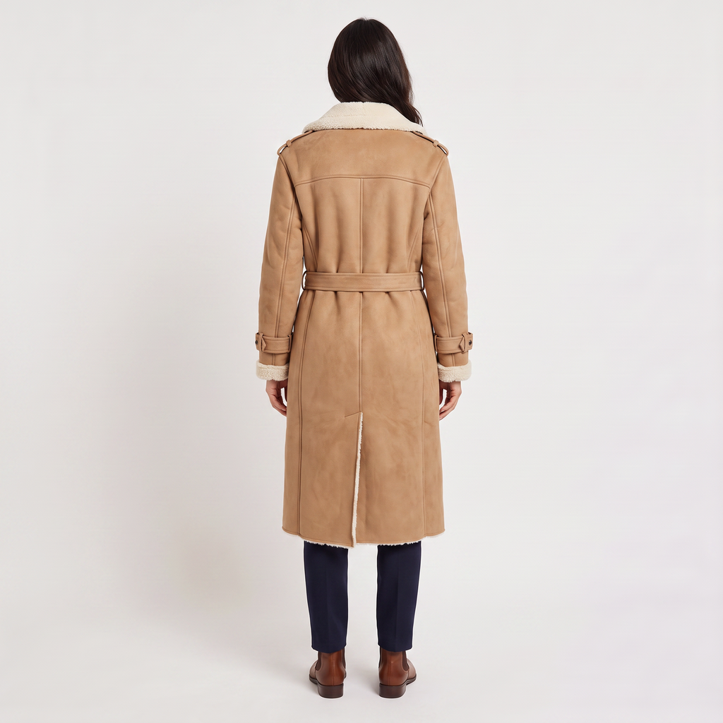 Women's Longline Borg-Lined Aviator Coat