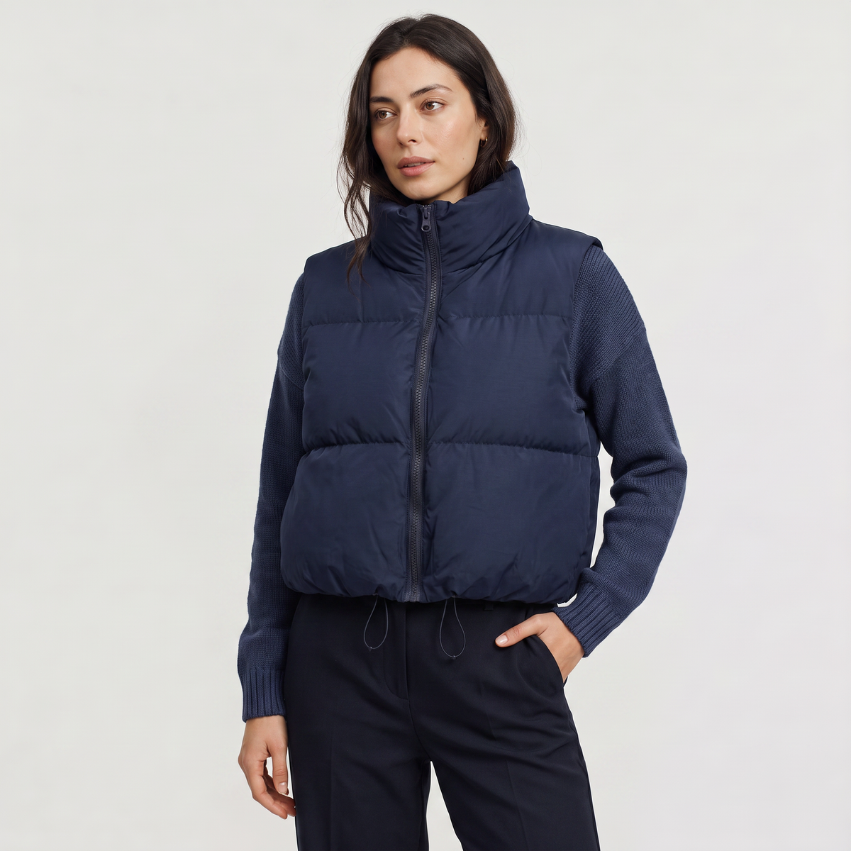 Women's Cropped Quilted Puffer Gilet