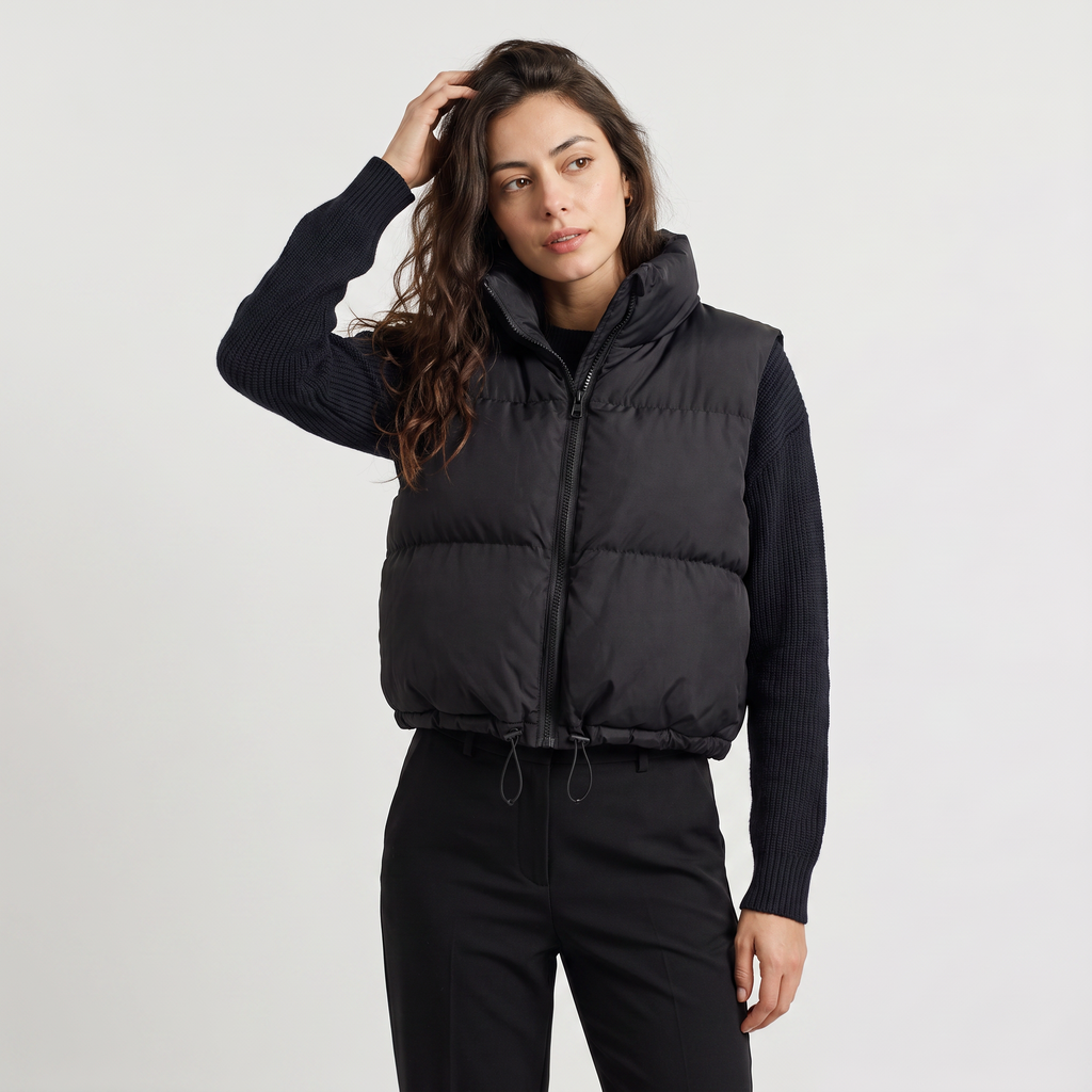 Women's Cropped Quilted Puffer Gilet