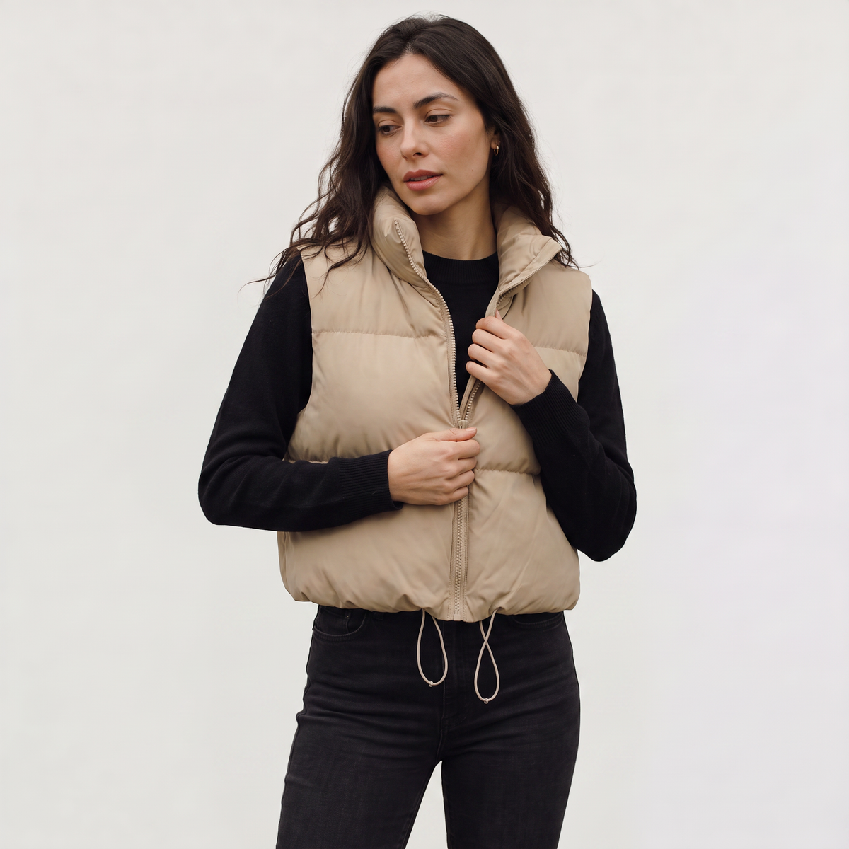 Women's Cropped Quilted Puffer Gilet