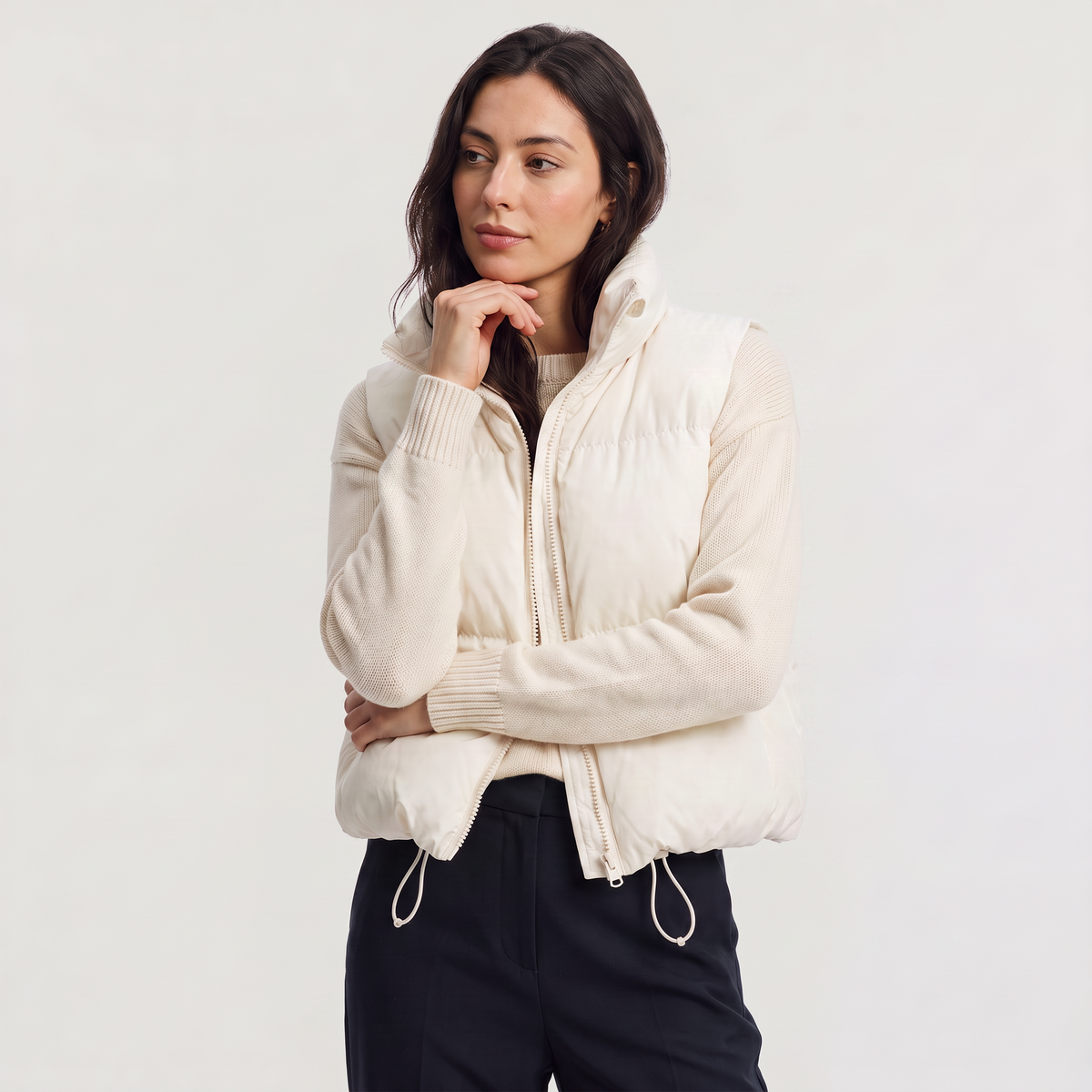 Women's Cropped Quilted Puffer Gilet