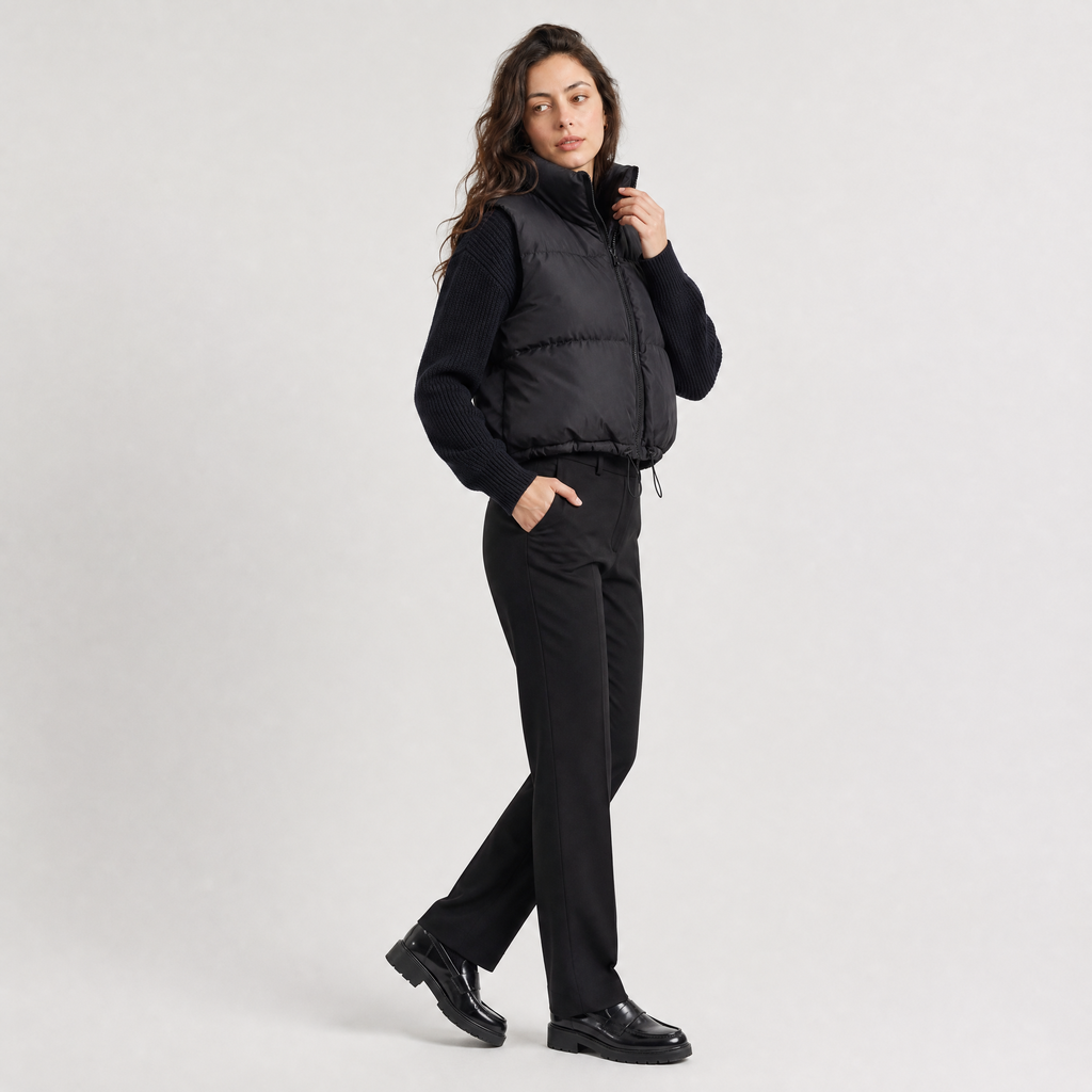 Women's Cropped Quilted Puffer Gilet
