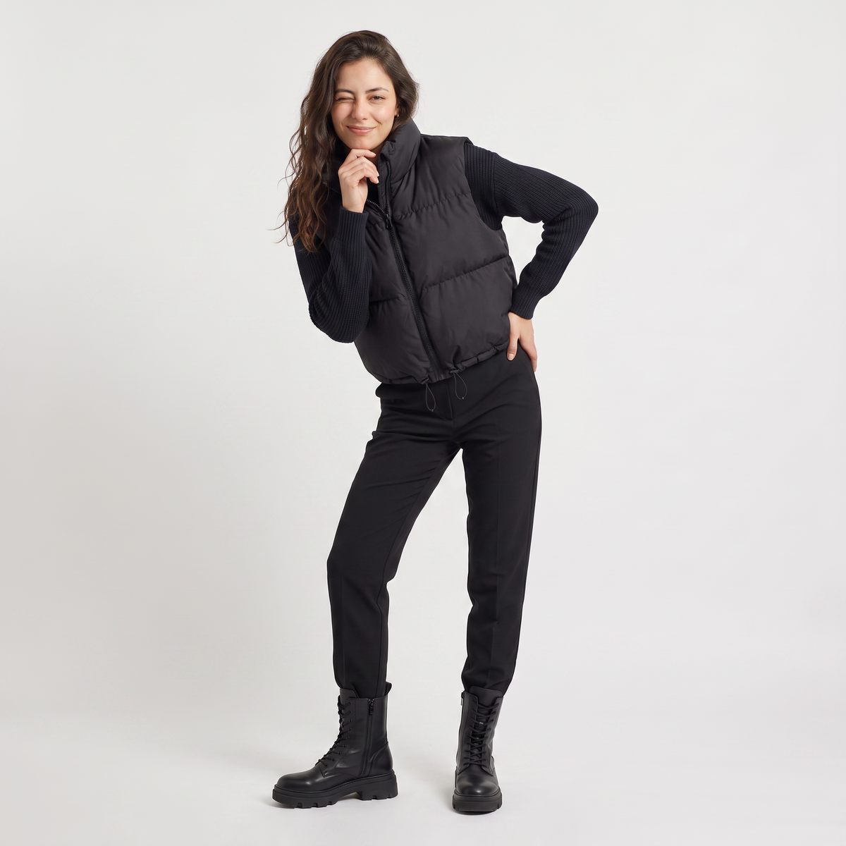 Women's Cropped Quilted Puffer Gilet