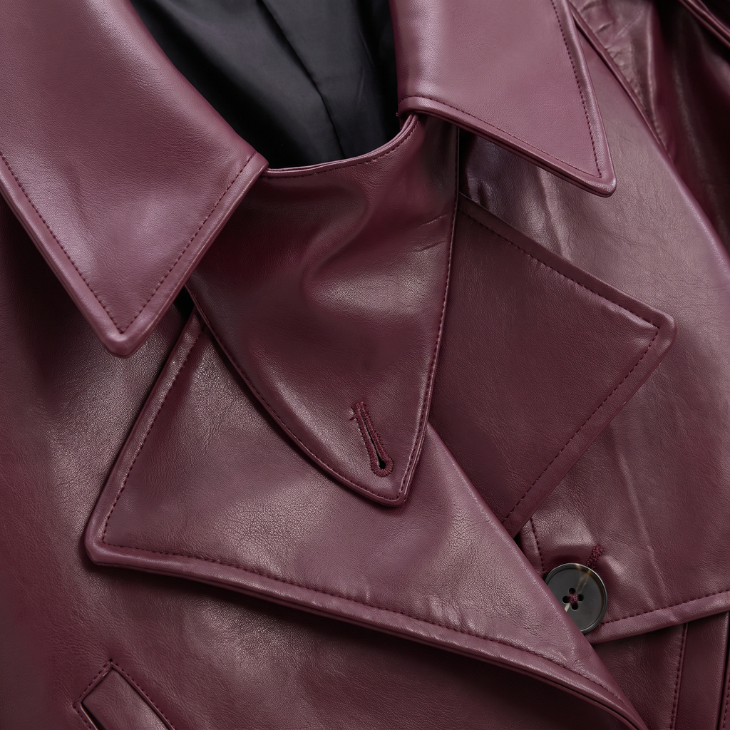 Women's Cropped Belted Double-Breasted Trench Coat
