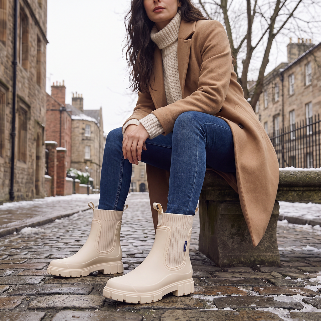Women's Waterproof Chunky Chelsea Boots