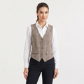 Women's Beige Plaid Button-Front Waistcoat
