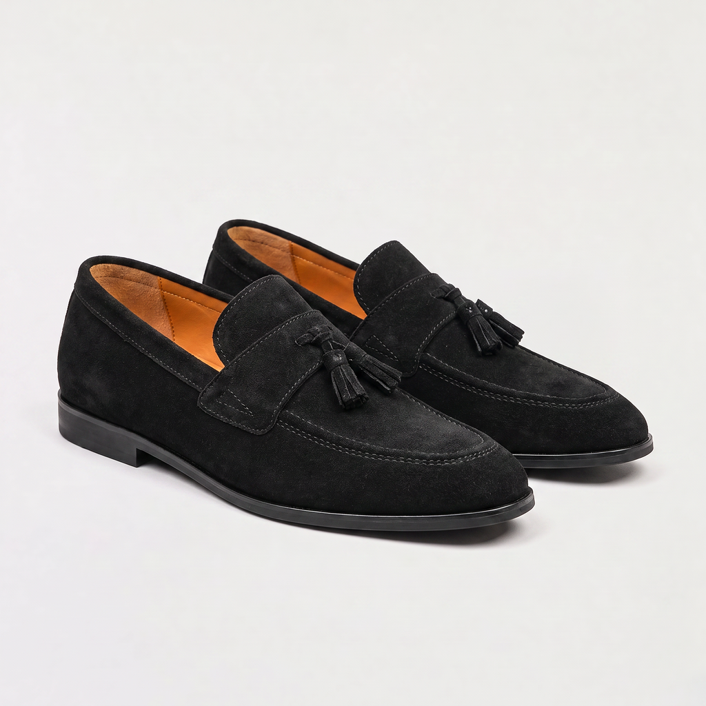 Men's Suede Tassel Loafers Low Top Casual Shoes