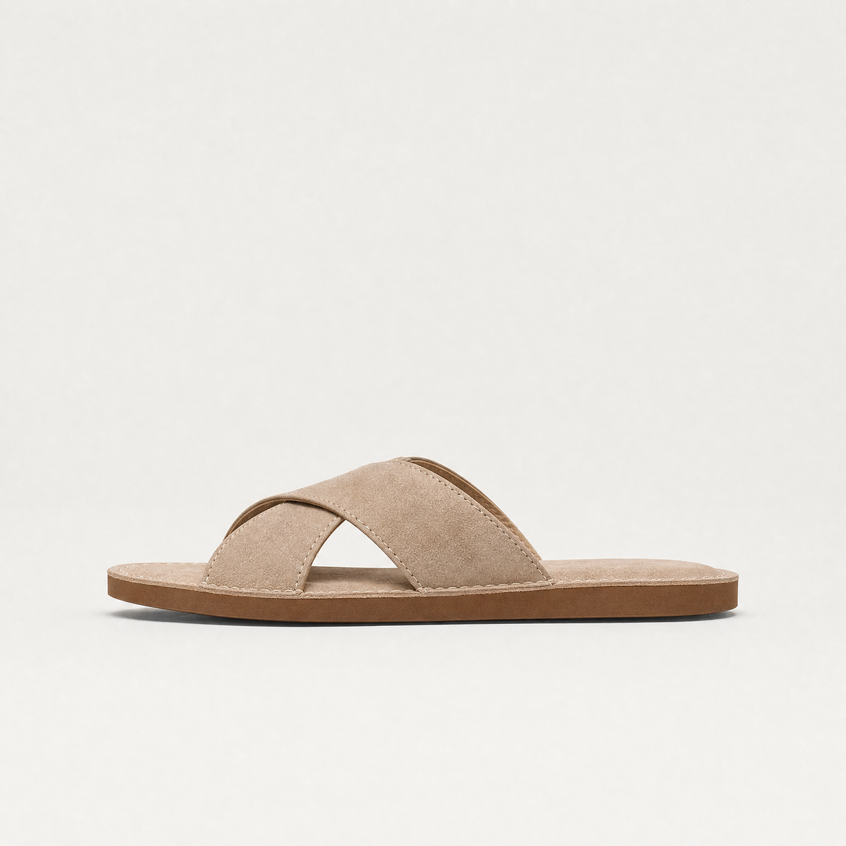 Men's Suede-Look Cross Strap Sandals