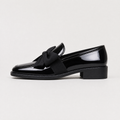 Women's Square Toe Patent Bow Loafers