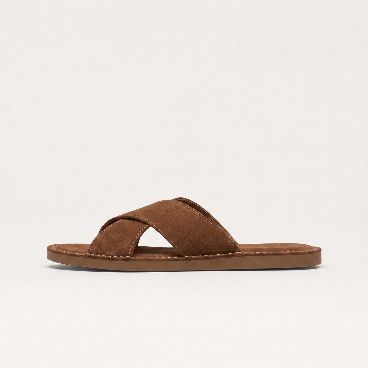 Men's Suede-Look Cross Strap Sandals