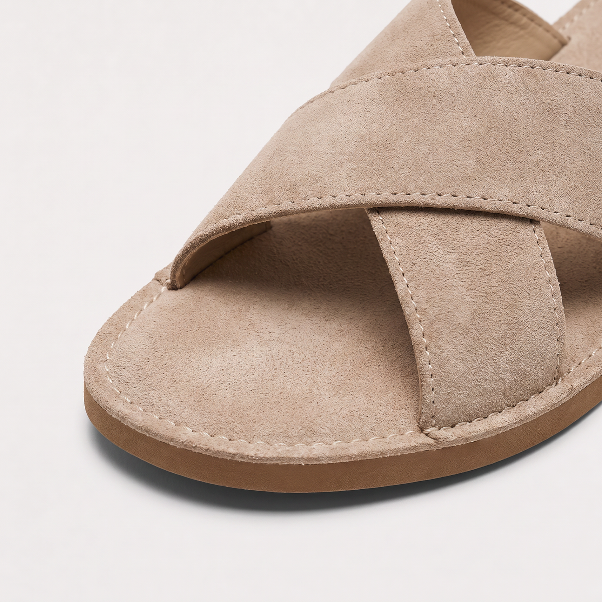 Men's Suede-Look Cross Strap Sandals