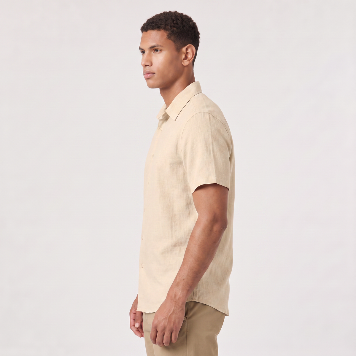 Men's Cotton Linen Short Sleeve Shirt