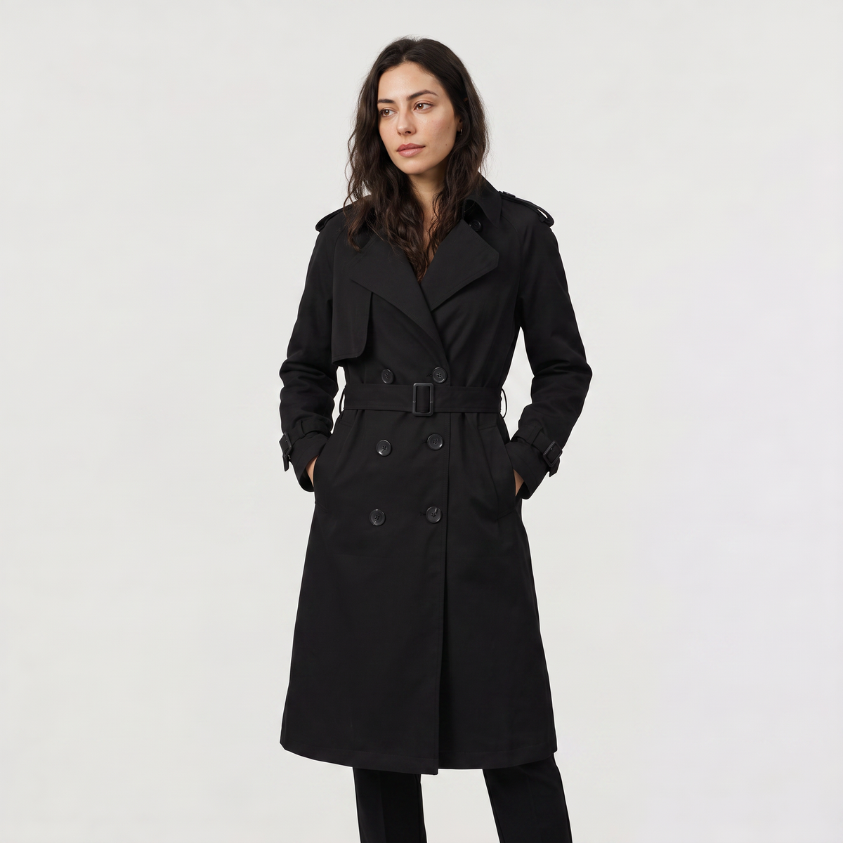 Women's Single Brested Belted Trench Coat