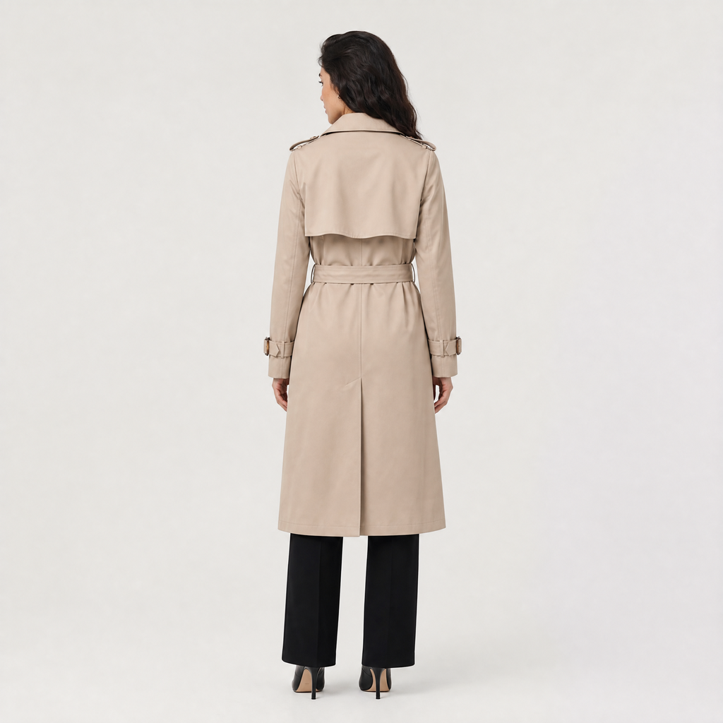 Women's Single Brested Belted Trench Coat
