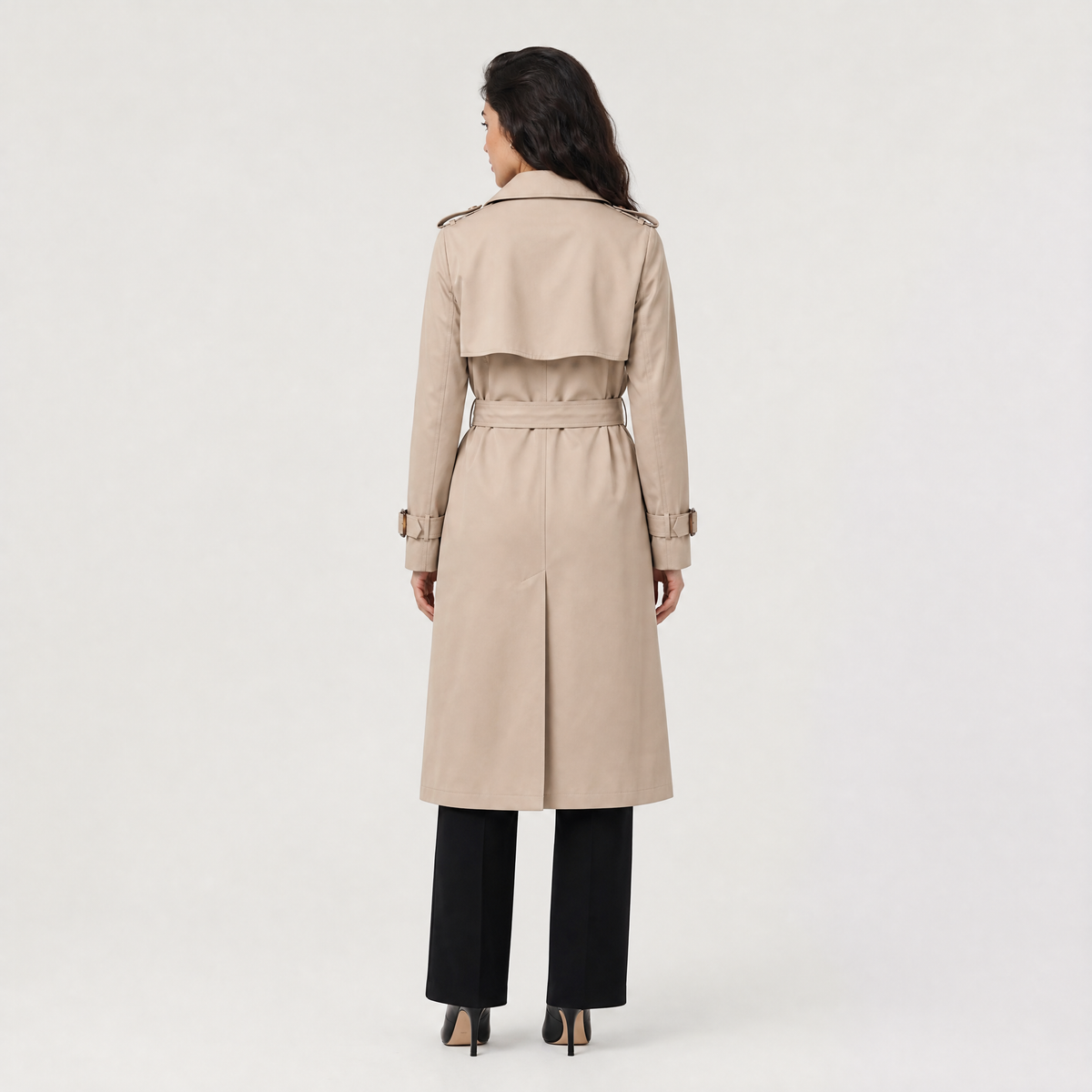 Women's Single Brested Belted Trench Coat