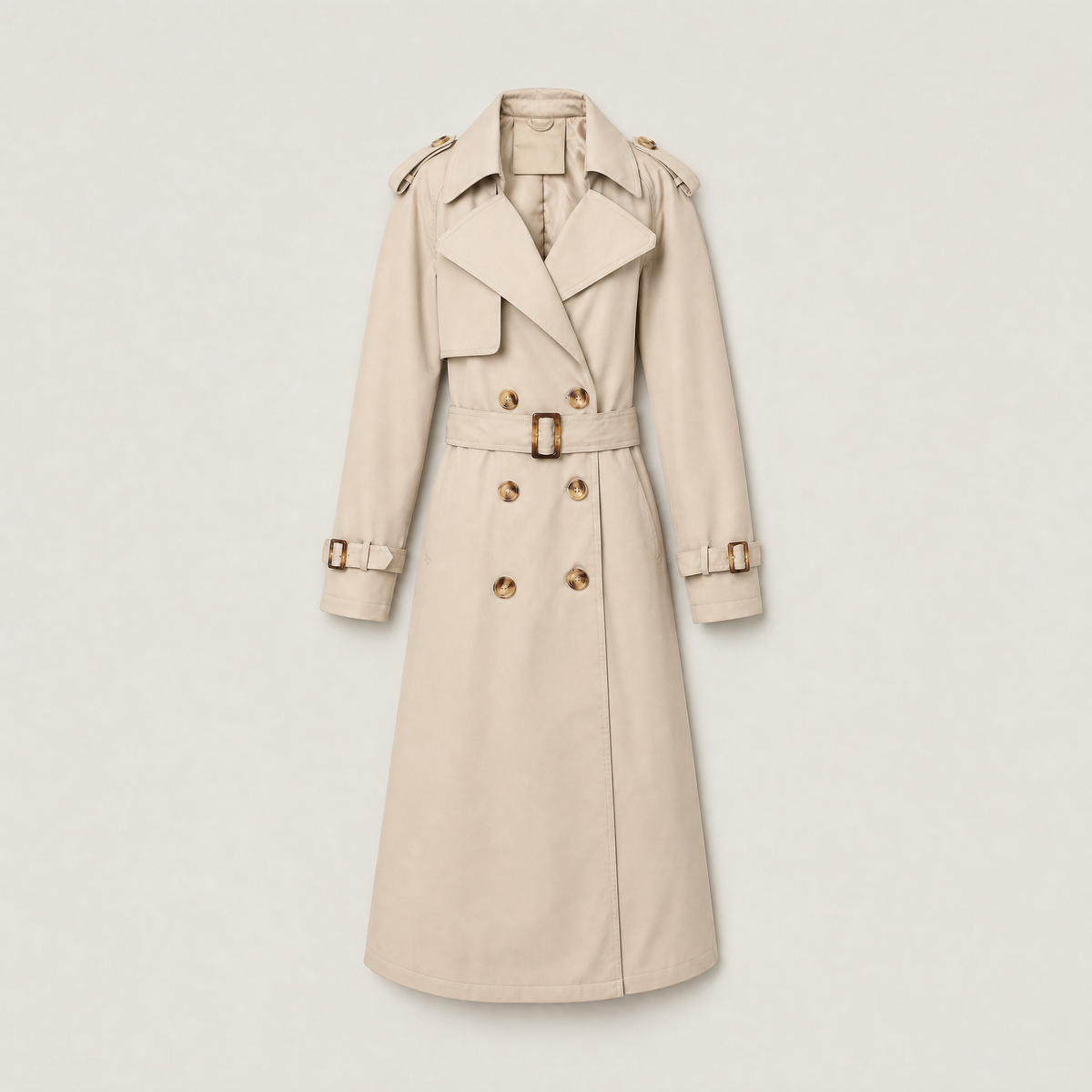 Women's Single Brested Belted Trench Coat