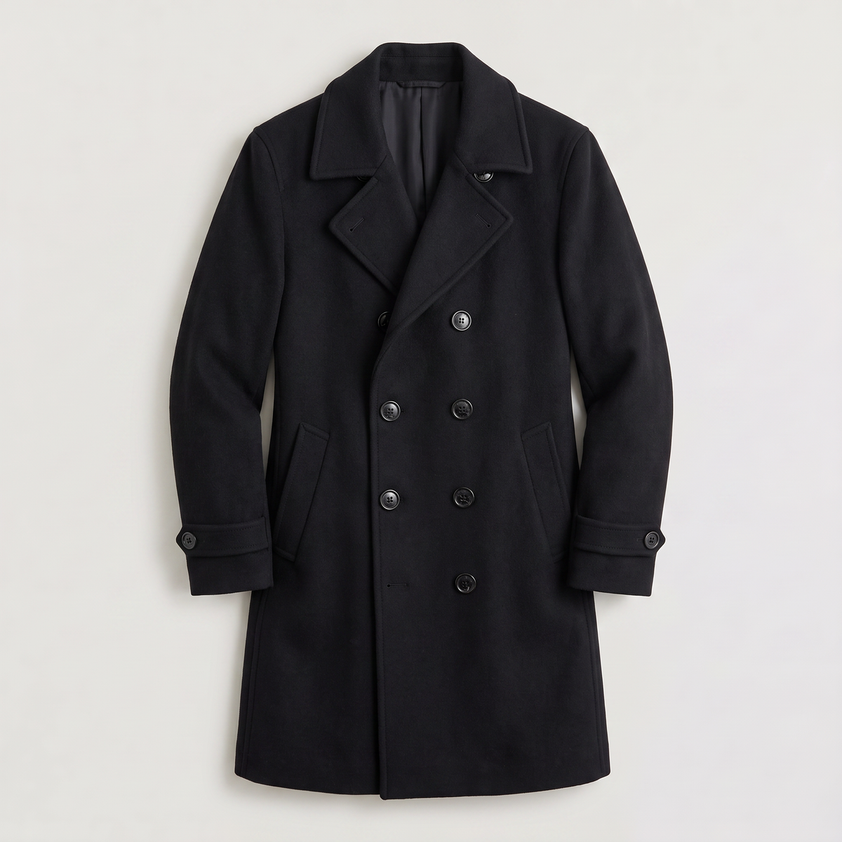 Men's Double-Breasted Slim Fit Long Coat