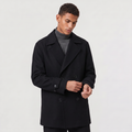 Men's Double-Breasted Wool Blend Short Trench Coat