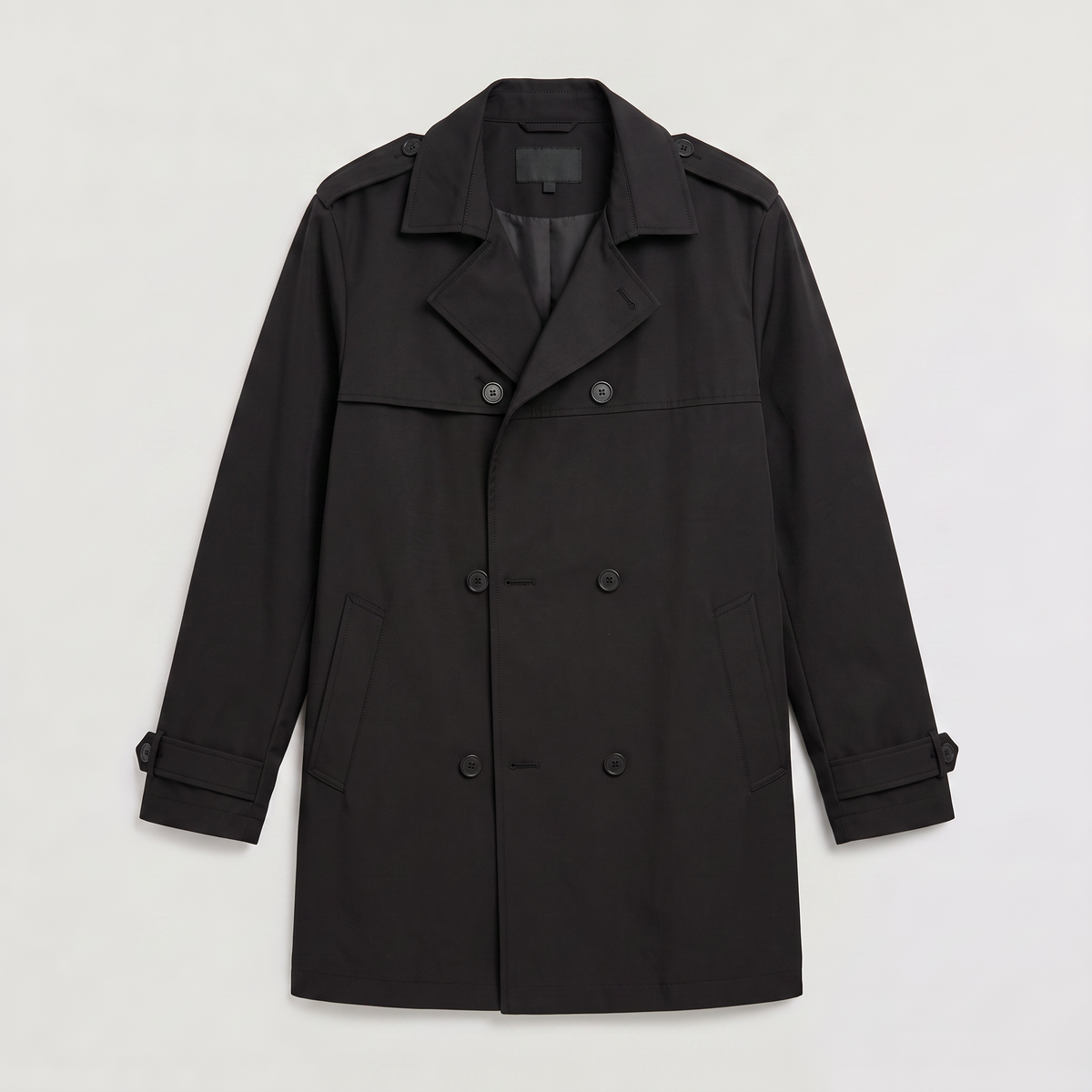 Men's Double-Breasted Mid-Length Trench Coat
