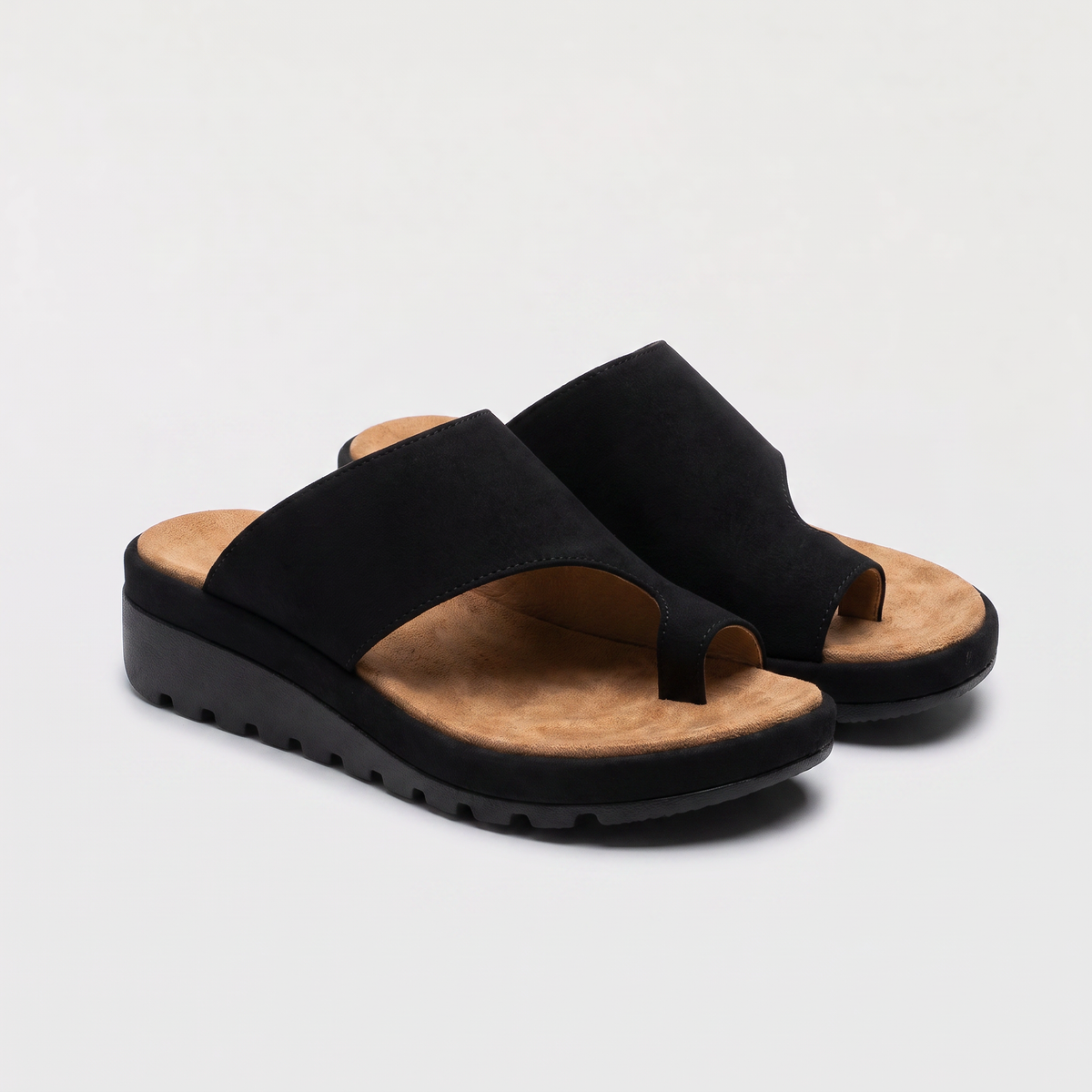 Women’s Toe Ring Slide Sandals - Wedge Sole