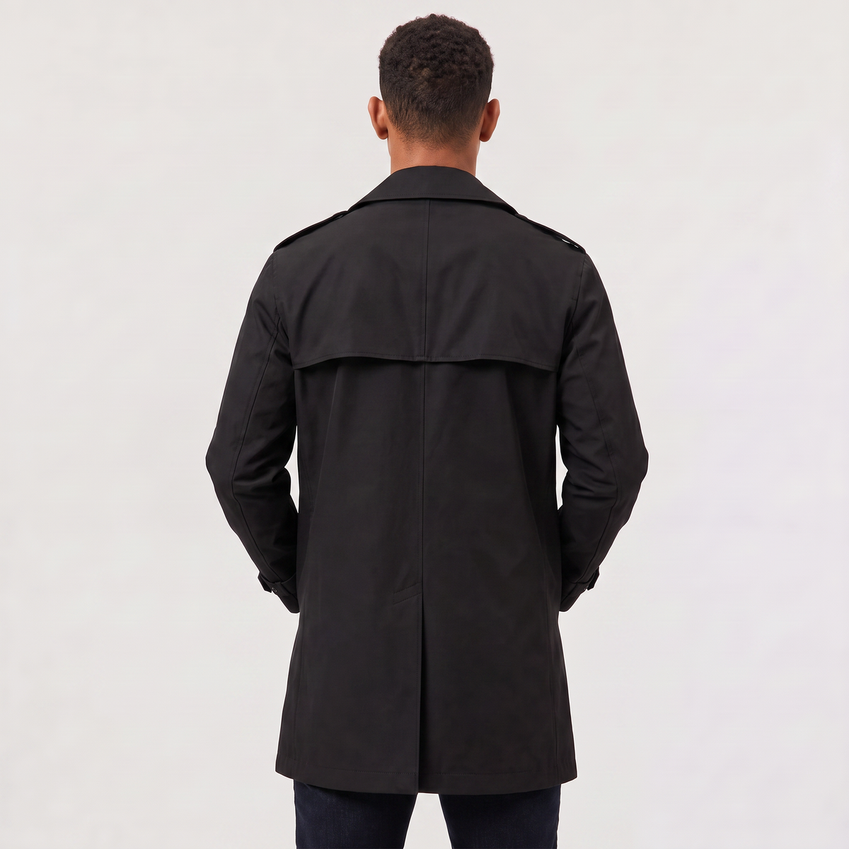 Men's Double-Breasted Mid-Length Trench Coat