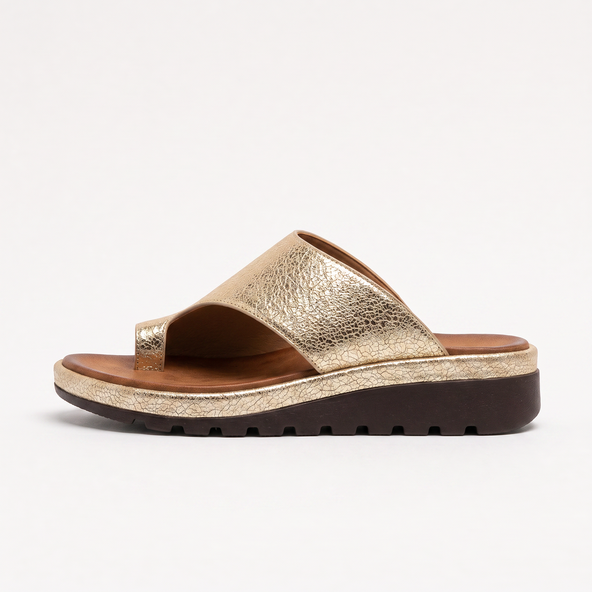 Women’s Toe Ring Slide Sandals - Wedge Sole