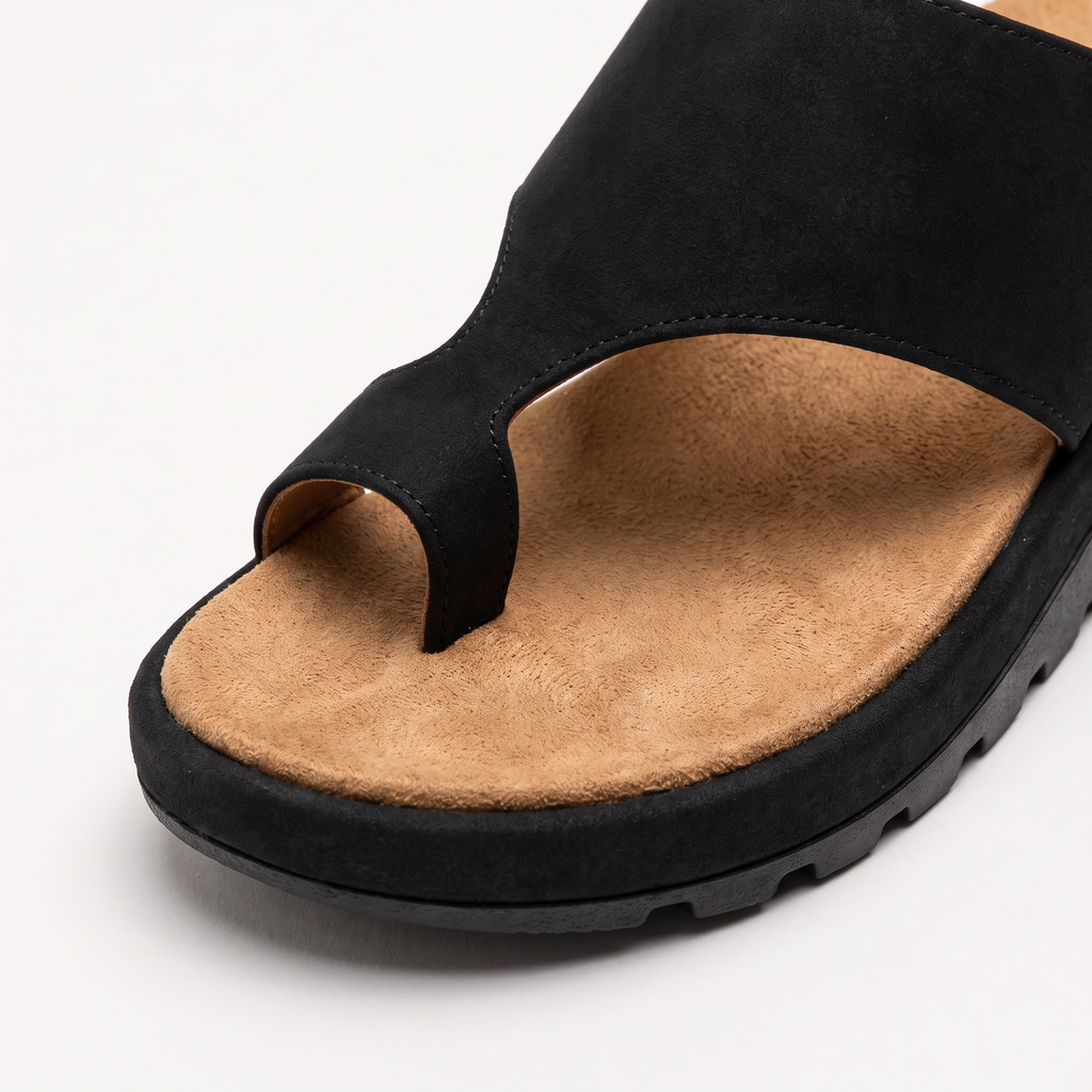 Women’s Toe Ring Slide Sandals - Wedge Sole