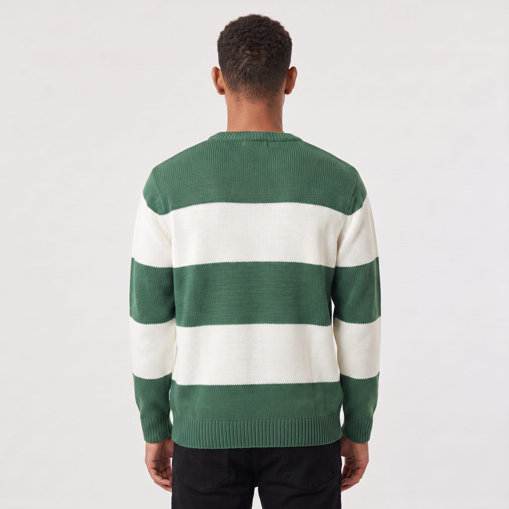 Men's Striped Round Neck Jumper